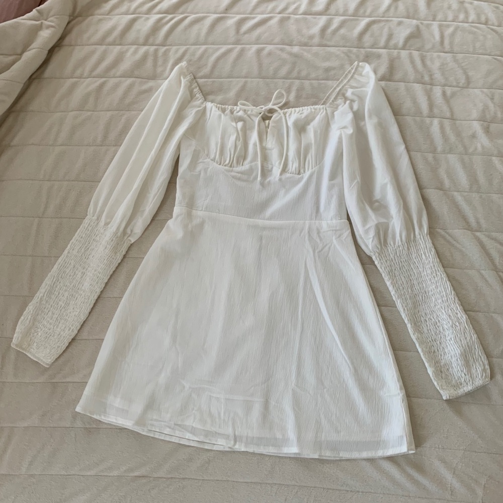 Long sleeve white dress